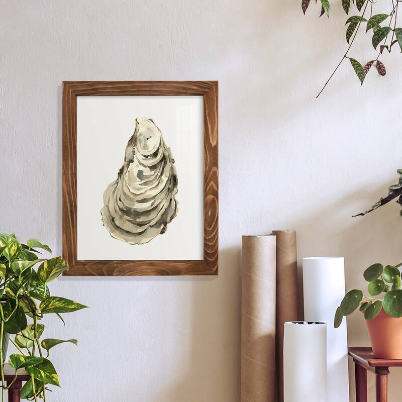 Neutral Oyster Study I -Framed Print w/glass-Cherry Red