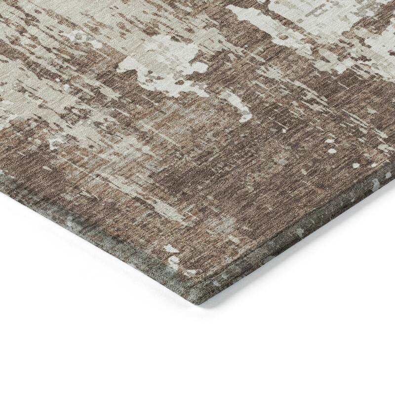 Machine Washable Indoor/ Outdoor Abstract Chantille Rug