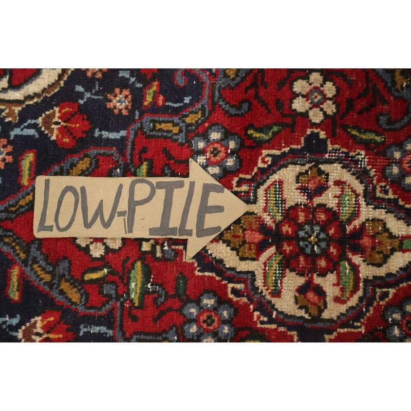 Hand Knotted Oriental 100% Wool Carpet Traditional Floral Red Tabriz Area Rug - 11' 0'' X 7' 10''