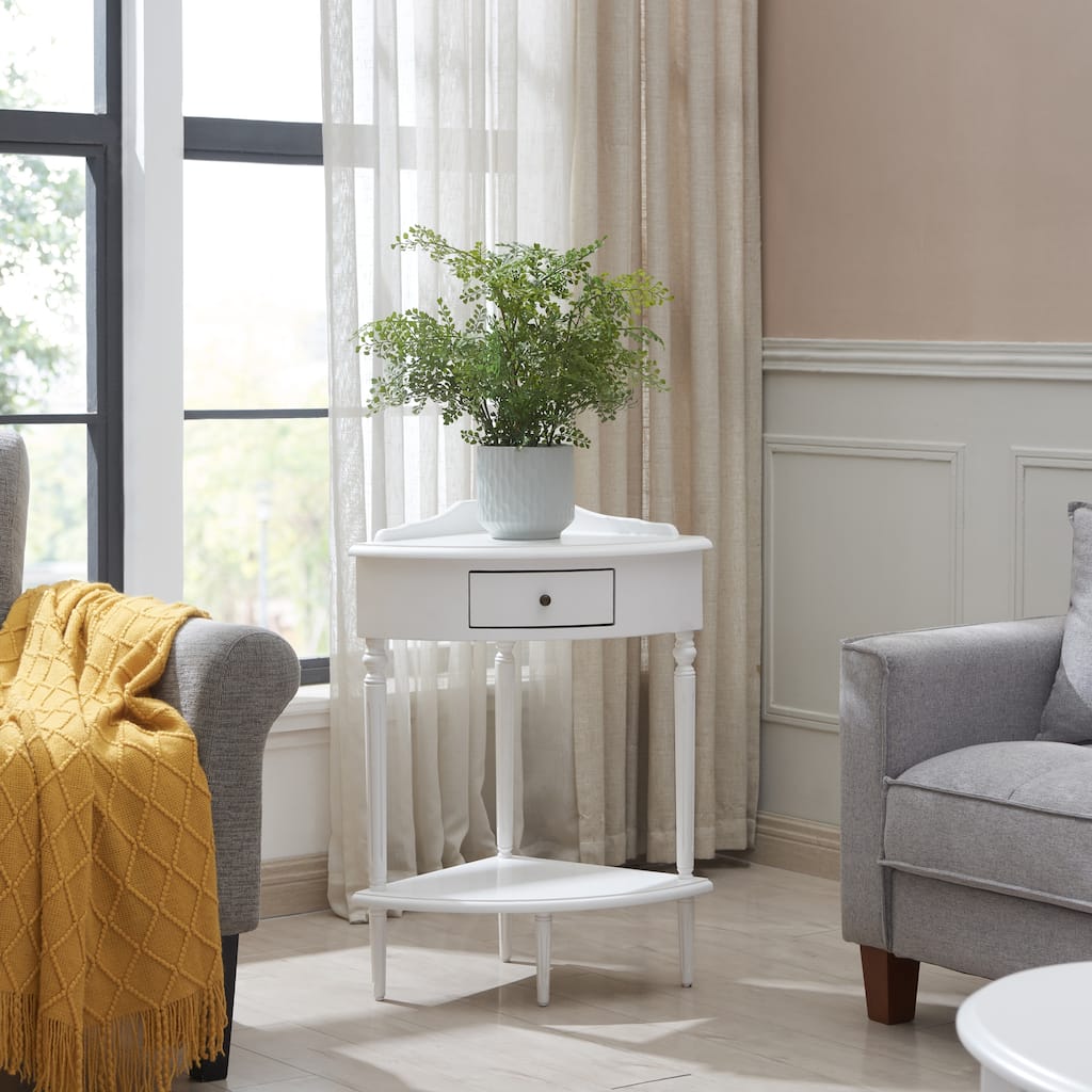 Leick Home One Drawer Corner Stand with Shelf