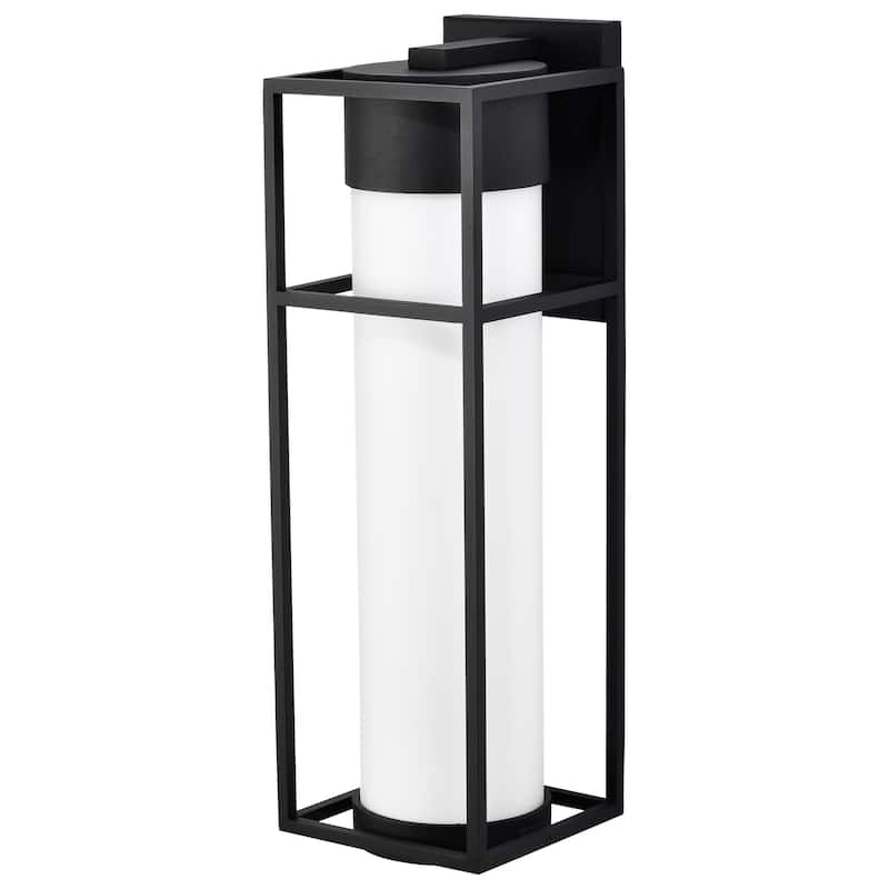 Ledges 10W LED Large Wall Lantern Matte Black with White Opal Glass