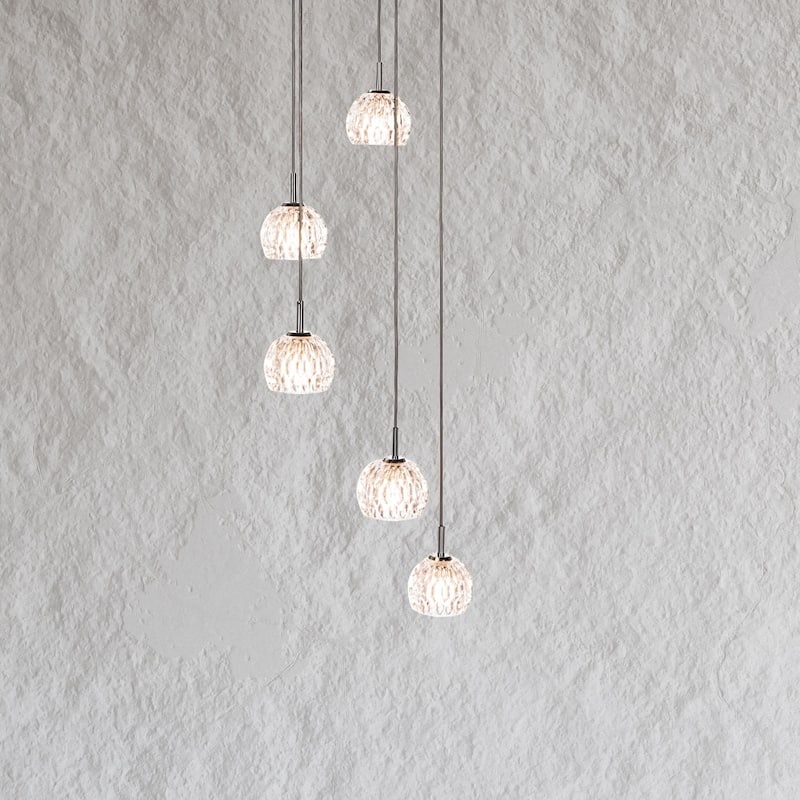 SAFAVIEH Lighting Sumaya Pendant - 15"x15"x42.5-79.25" - Chrome - 15Wx15Dx79H