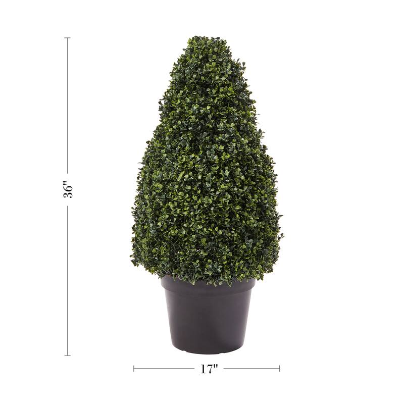Artificial Boxwood Topiary 36-Inch Faux Plant in Sturdy Pot