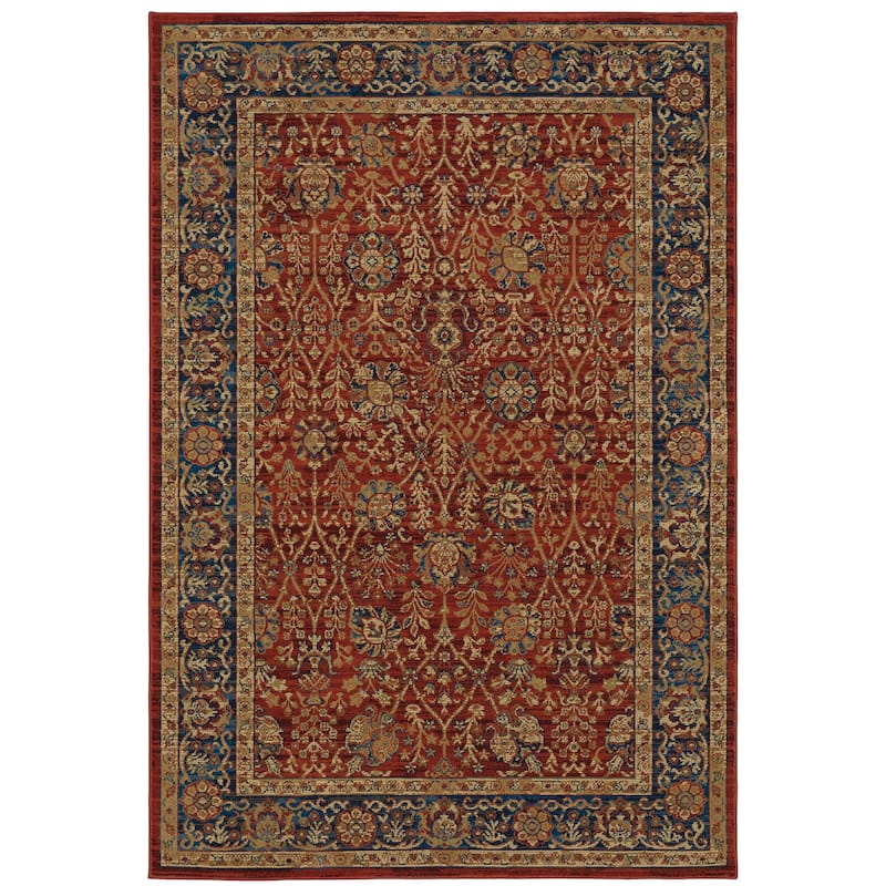 Aubagne Red Blue Oriental Traditional Area Rug