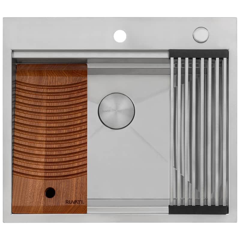 Ruvati 25 x 22 x 12 inch Deep Laundry Workstation Sink Topmount Stainless Steel - RVU6553