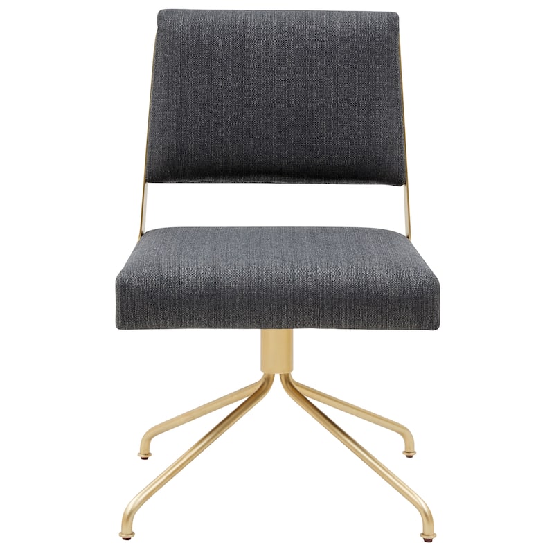 SAFAVIEH Couture Kanja Swivel Office Chair - 22Wx24Dx34H - Slate Grey/Gold