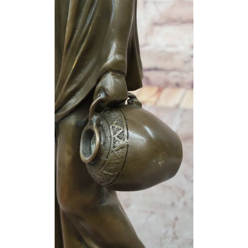 Aldo Vitaleh Water Carrier After Dominique Alonzo – Bronze Sculpture On Marble Base