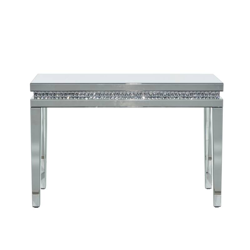 Glass Mirrored Console Table - Silver - Roche River Decor - 20"W x 47"L x 32"H