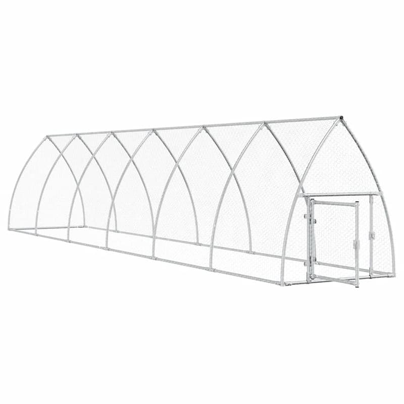 vidaXL Chicken Cage Silver 39.4"/118.1"/236.2"/x41.3"x47.2" Galvanized Steel