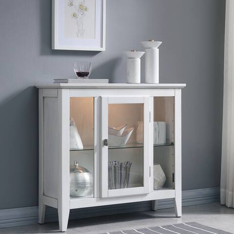 White Entryway Living Room Curio Cabinet