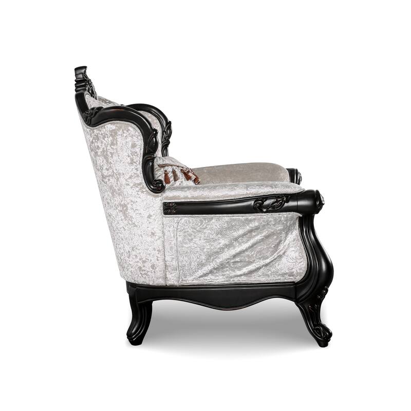 Furniture of America Clarissa Traditional Sofa Set with Button Tufted Back and Accent Pillow