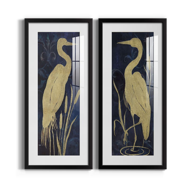 Egret on Indigo I-Premium Gallery Framed Print - Ready to Hang