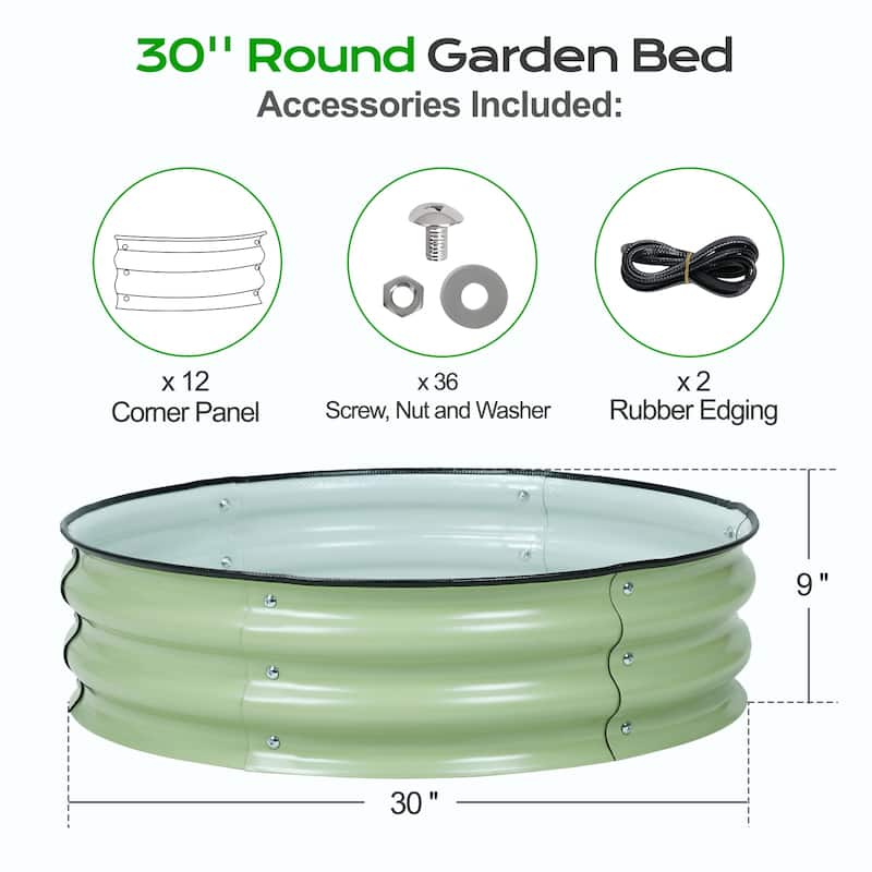 Aoodor Metal Galvanized Raised Garden Bed (Set of 2)