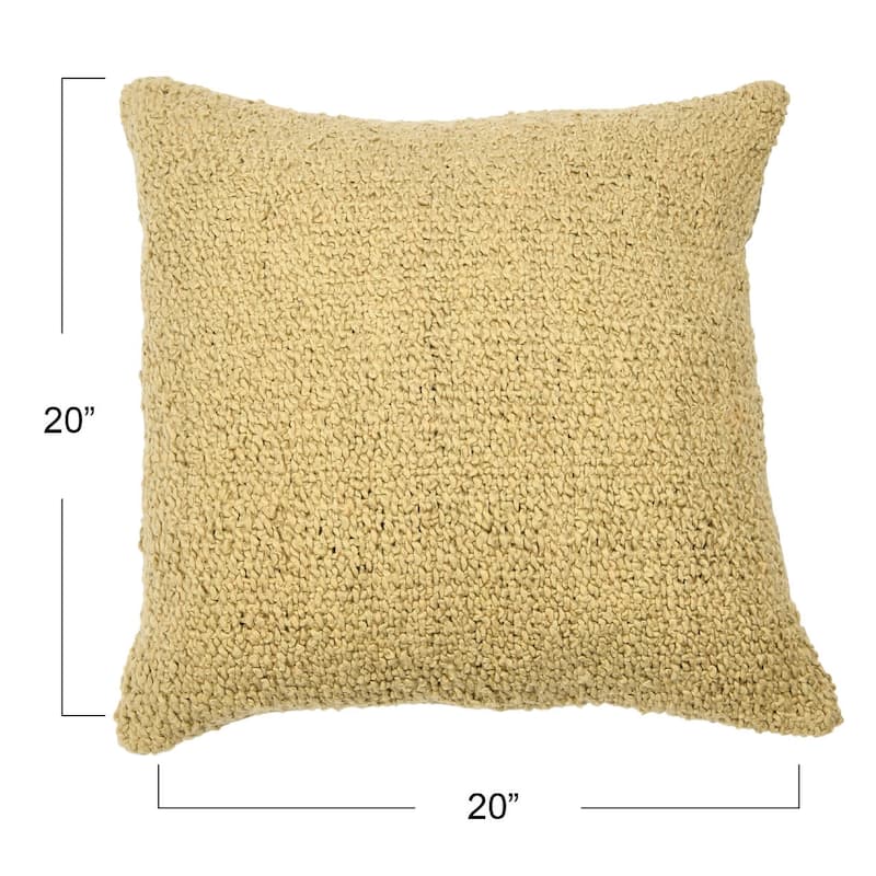 20" Square Boucle Cotton Pillow Cover