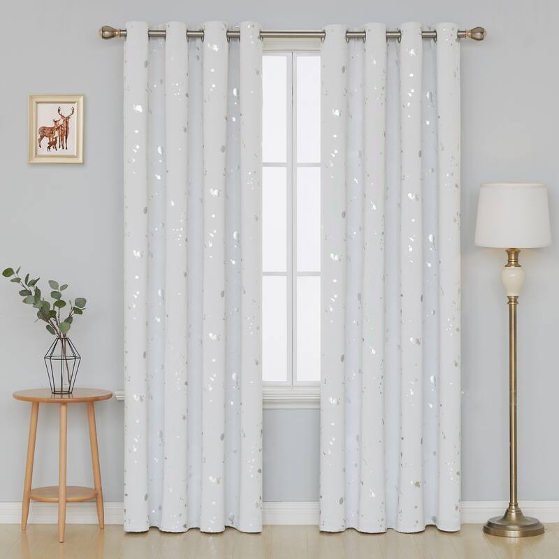 Deconovo Silver Spot 52 Width Curtain Panel Pair (2 Panel)