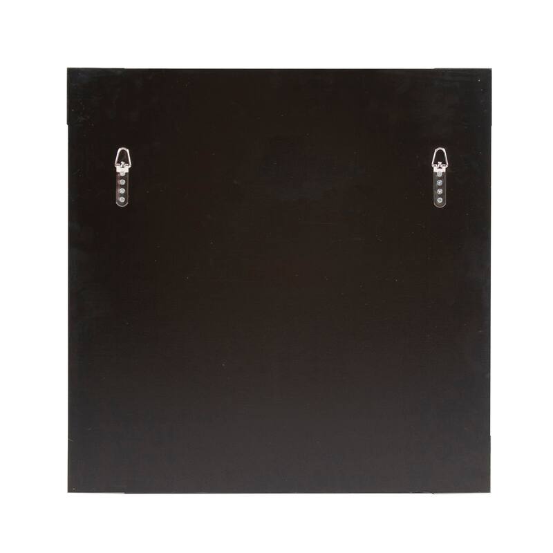 Allan Andrews Marbled Black Square Framed Mirror with Stainless Steel Accents - 23 x 23 x 1.3/4