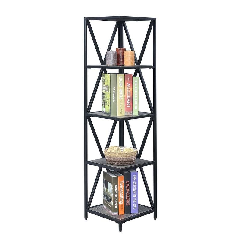 Convenience Concepts Tucson Metal 5 Tier Corner Bookcase