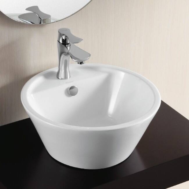 Nameeks Caracalla 16-14/15" Ceramic Vessel Bathroom Sink with 1 Faucet - White