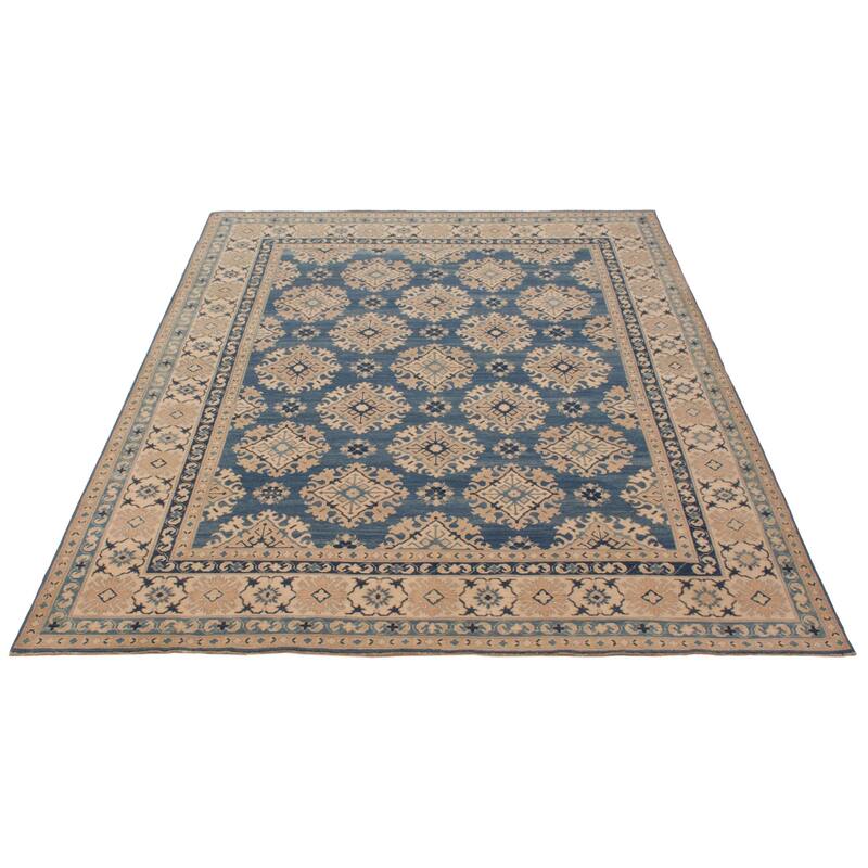 ECARPETGALLERY Hand-knotted Finest Ghazni Blue Wool Rug - 8'0 x 9'8