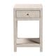 preview thumbnail 4 of 10, Dansby Modern Beige Faux Shagreen 1-Drawer End Table