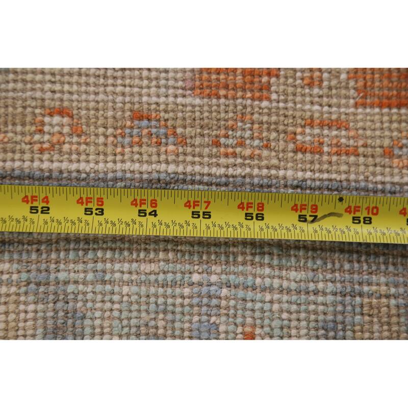 Hand Knotted Oriental 100% Wool Carpet Transitional Floral Beige & Ivories Oushak Area Rug - 2' 11'' X 1' 11''