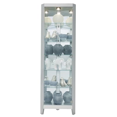 Howard Miller Tamsin II 6-shelf Silver Corner Curio Cabinet