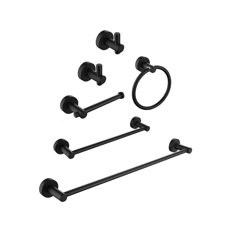 6 Piece Aluminum Bathroom Towel Rack Set Wall Mount