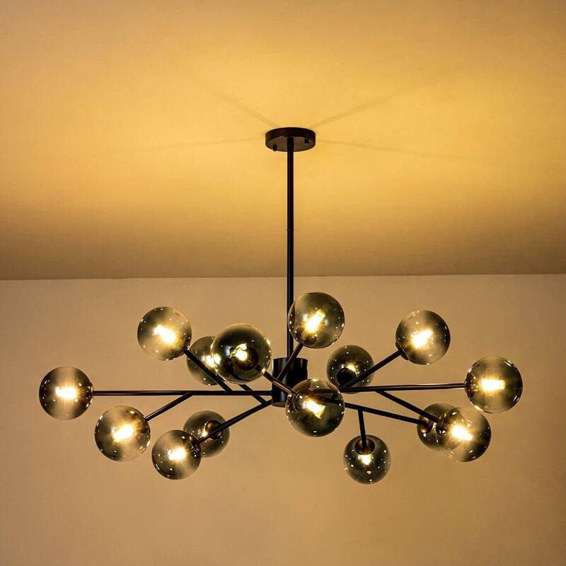 Modern Large Bubble Sputnik Chandelier in Black or Gold for Dining Room
