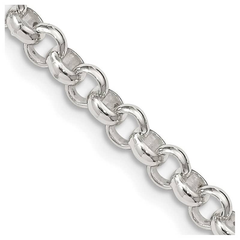 Curata 925 Sterling Silver 4.75mm Half Round Belcher Chain for Men (Lobster)