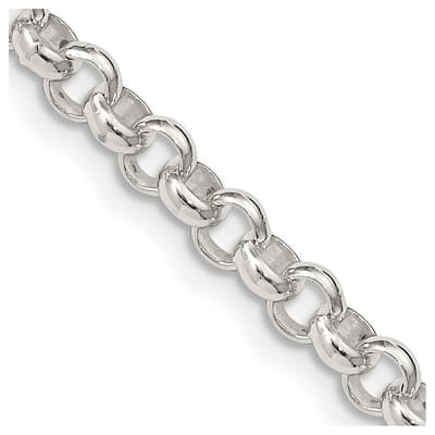Curata 925 Sterling Silver 4.75mm Half Round Belcher Chain for Men (Lobster)