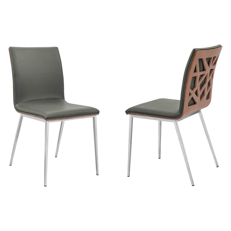 Crystal Upholstered Wood and Metal Armless Dining Chairs - Set of 2