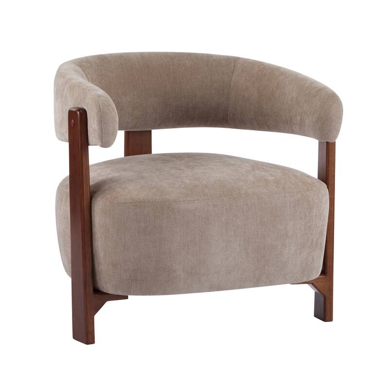 Christopher Knight Home - Accent Arm Chair Modern Upholstered Fabric Chair with Rubber Wood Legs