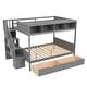 preview thumbnail 4 of 12, Twin Over Full Bunk Bed with Storage Staircase and Built-in Shelves , Includes 2 Under-Bed Drawers