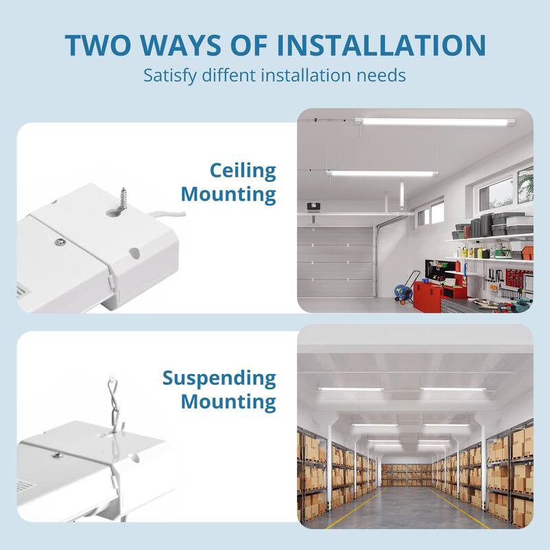 4 Pack 4FT LED Shop Light, Linkable Utility Shop Lights, 42W, 5000K Daylight White Shop Light for Garages, Workshops
