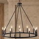 preview thumbnail 12 of 22, Gio Ring Iron Rustic Farmhouse LED Chandelier, by JONATHAN Y 36"