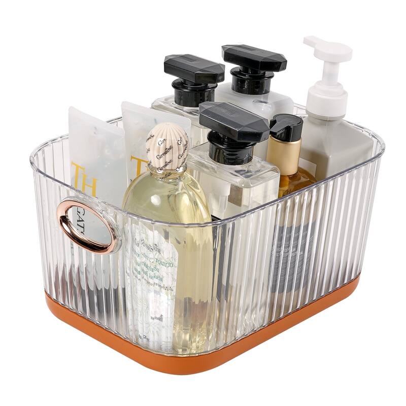 Set of 2 Plastic Storage Bins Organizers Stackable Clear Pantry Organizer Box Containers