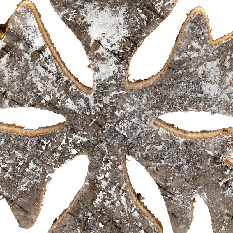 Wooden Snowflake Christmas Ornament - 10" - Silver and Gold