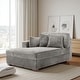 preview thumbnail 16 of 150, 42" W Plush Corduroy Upholstered Chaise Lounge Sleeper for Living Chaise&2 Pillows-Left Facing - Light Grey