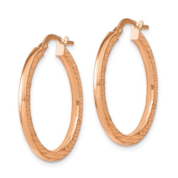 Leslies Real 14kt and Rose Gold-plated Textured Earrings