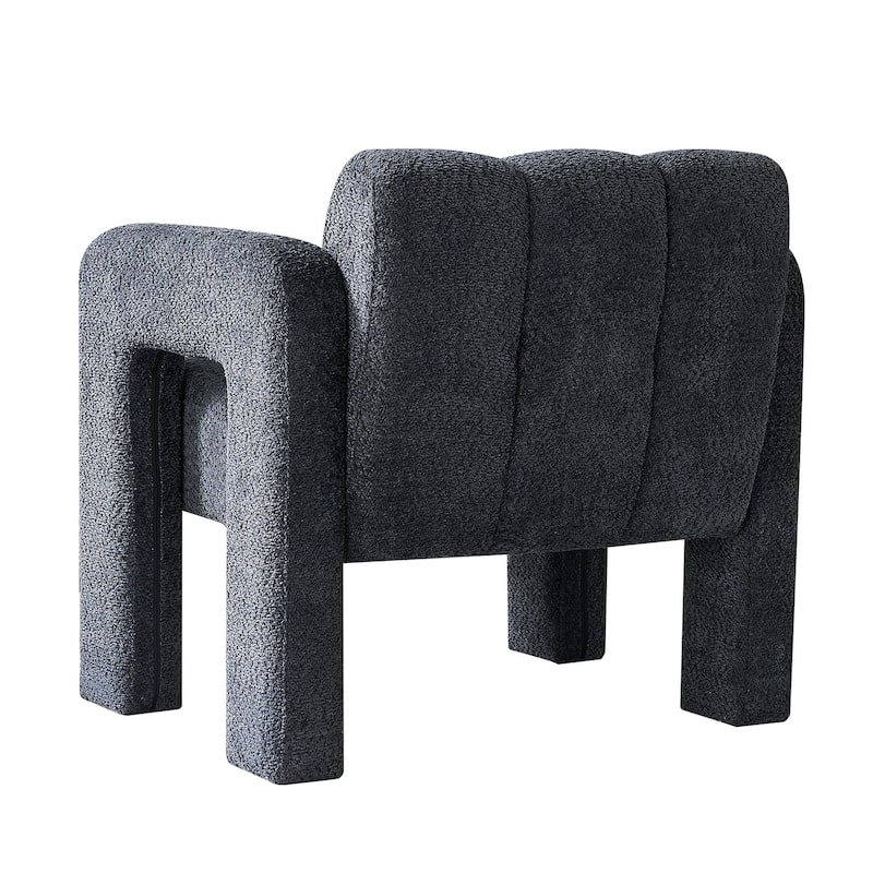 Dark Grey Modern 31.1" Upholstered Accent Chair with High-Density Foam and Solid Wood Frame