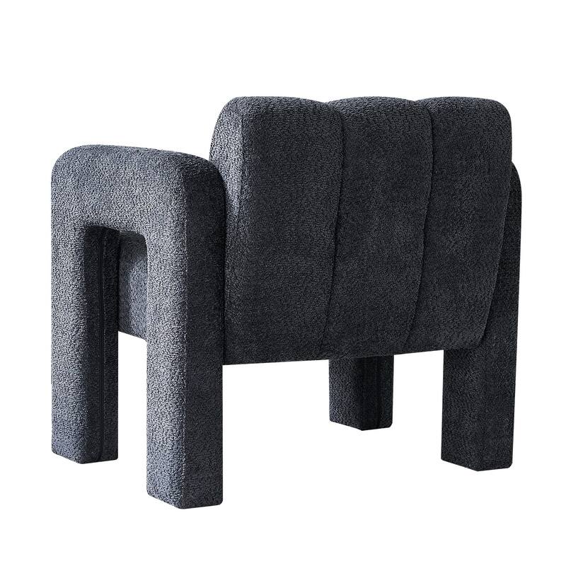 Modern 31.10" Boucle Upholstered Accent Chair with Plush Seat Cushion, Easy Assembly, and Comfortable Design