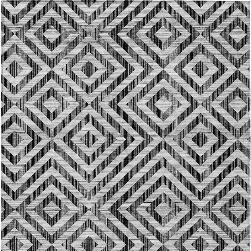 HomeRoots Geometric Transitional Rectangle Outdoor Rug