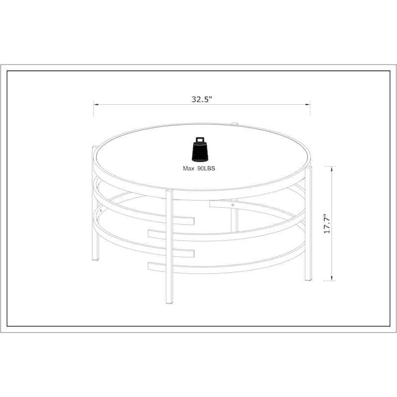 32.48'' Chrome Round Coffee Table with Sintered Stone Top