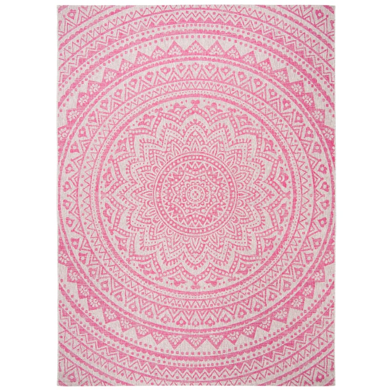 SAFAVIEH Courtyard Fran Mandala Indoor/ Outdoor Waterproof Patio Backyard Rug