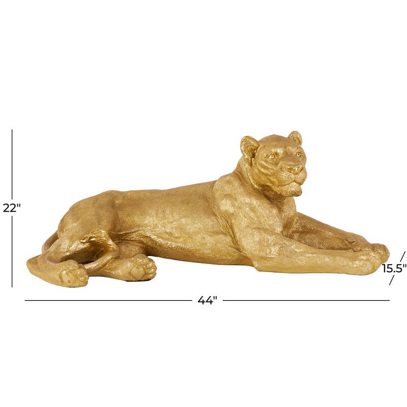 Gold Resin Laying Tiger Decorative Sculpture
