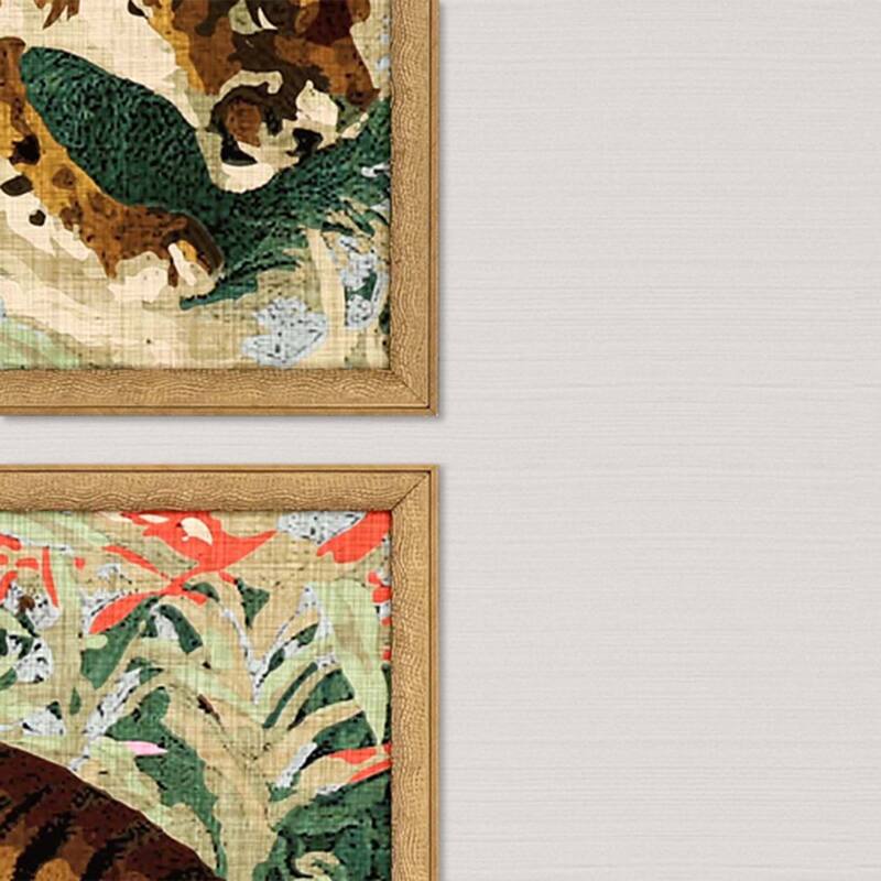 Concrete Jungle Cats S/2 Framed Art Giclee Under Glass - Multi-Color
