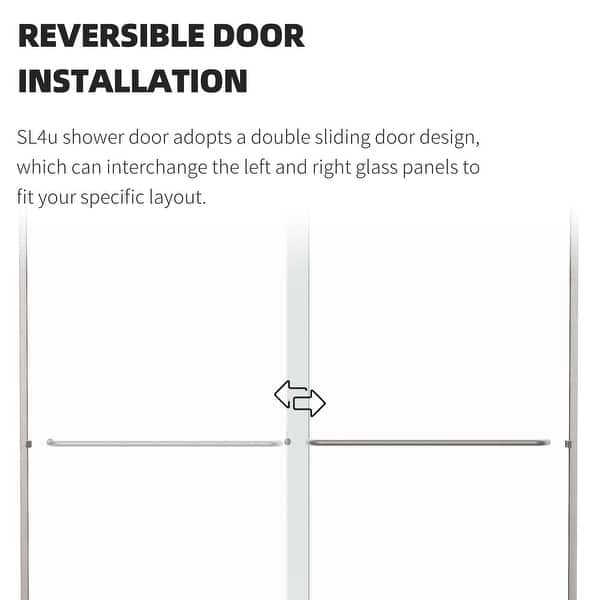 SL4U 34" X 72" Frameless Bifold Shower Door – 1/4" Clear Tempered Glass, Brushed Nickel, Reversible Installation, Adjustable Width