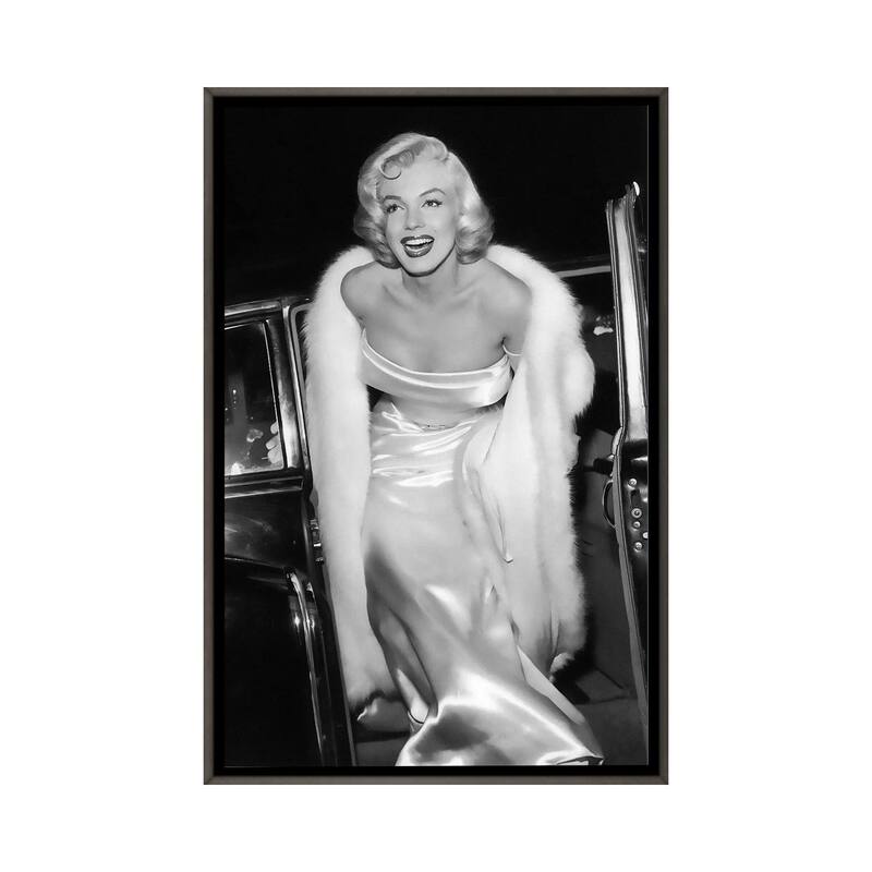 iCanvas "Marilyn Monroe Stepping Out Of Limousine" by Radio Days Framed - Charcoal - 26x18
