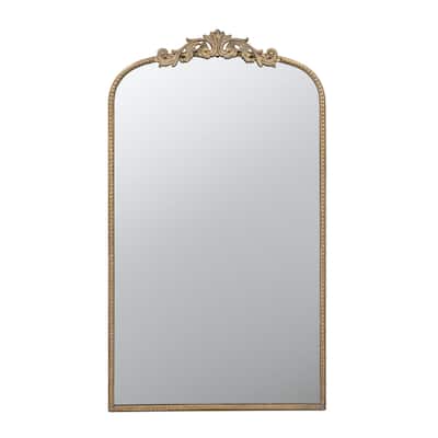 Large Baroque Arched Frame Wall Mirror - 41.75" - Gold