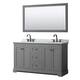 Option Dark Gray / White Carrara Marble Top / Matte Black